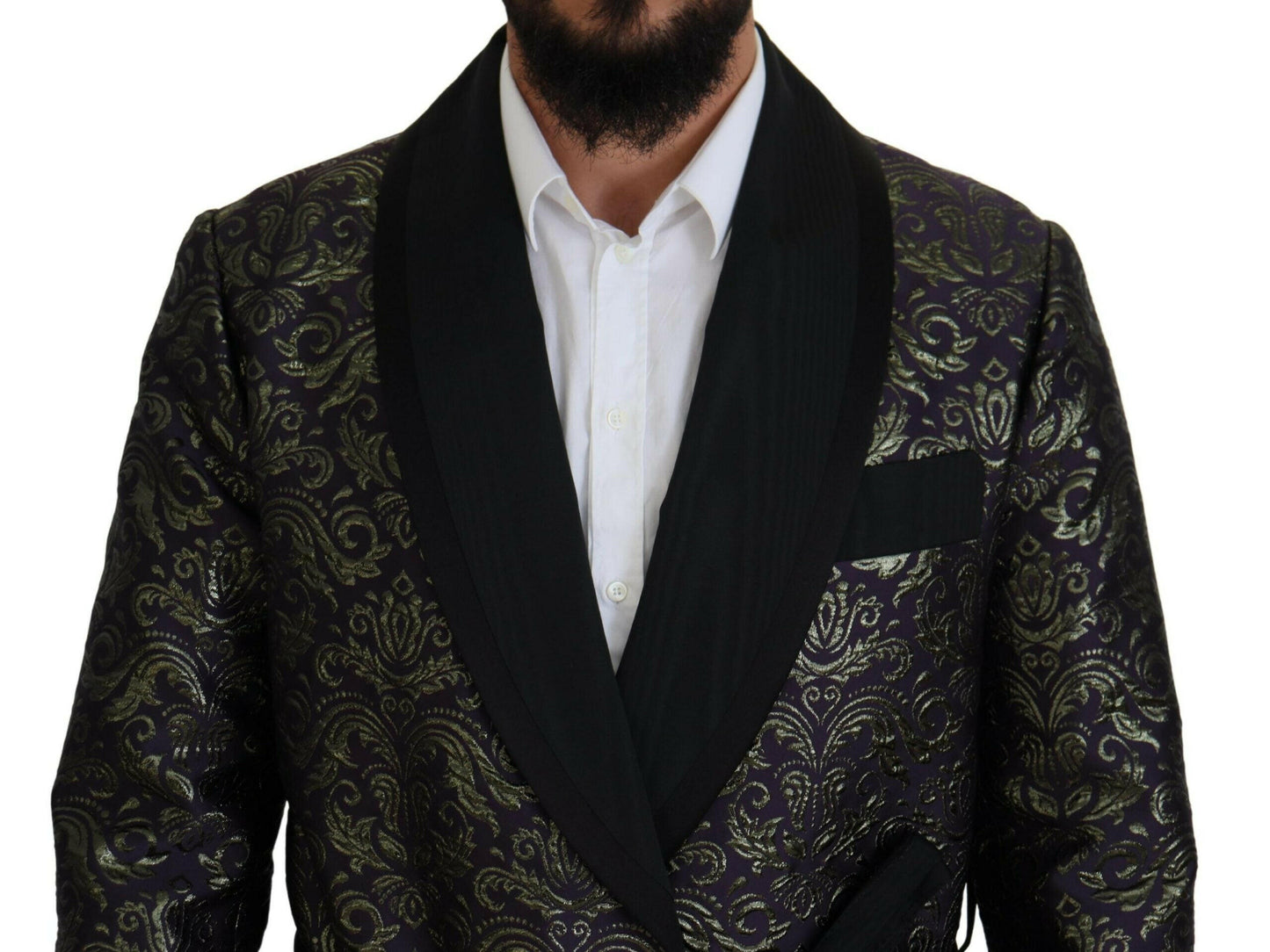 Dolce & Gabbana Gold Jacquard Robe Jacket