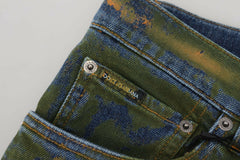 Dolce & Gabbana Chic Slim-Fit Denim Jeans in Green Wash