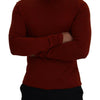 Dolce & Gabbana Elegant Maroon Collar Zip Sweater