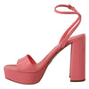 Prada Chic Pink Patent Leather Platform Sandals