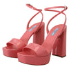 Prada Chic Pink Patent Leather Platform Sandals