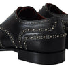 Dolce & Gabbana Elegant Studded Black Derby Shoes