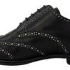 Dolce & Gabbana Elegant Studded Black Derby Shoes