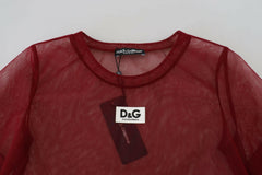 Dolce & Gabbana Maroon Mini Shift Dress - Italian Elegance