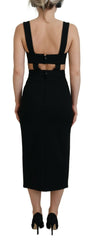 Dolce & Gabbana Elegant Black Midi Sheath Dress