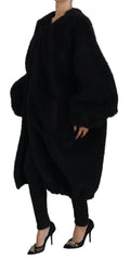 Dolce & Gabbana Elegant Black Cashmere Blend Overcoat Jacket