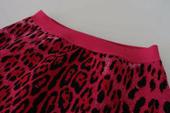 Chic High Waist Pink Leopard Mini Skirt