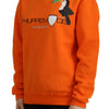 Philippe Model Chic Orange Printed Long Sleeve Pullover Sweater