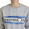 Philippe Model Elegant Gray Printed Cotton Sweater