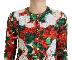 Dolce & Gabbana Elegant Floral Crewneck Cardigan