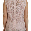 Dolce & Gabbana Elegant Sheer Lace Sleeveless Blouse in Pink