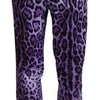 Dolce & Gabbana Elegant High Waist Straight Purple Pants