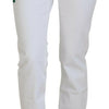 Dolce & Gabbana Elegant White Mid Waist Skinny Jeans