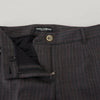 Dolce & Gabbana Elegant Gray Striped Tapered Pants