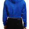 Juicy Couture Glam Hooded Zip Cropped Sweater in Blue