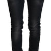 Acht Sleek Black Washed Low Waist Skinny Jeans