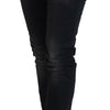 Acht Sleek Black Washed Low Waist Skinny Jeans