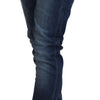 Acht Elegant Blue Washed Low Waist Skinny Jeans