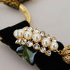 Dolce & Gabbana Elegant Gold Brass Pearl Statement Necklace