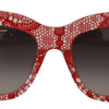 Dolce & Gabbana Elegant Red Lace Detail Sunglasses