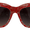 Dolce & Gabbana Elegant Red Lace Detail Sunglasses