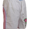 Dsquared² Chic White & Pink Print Swim Shorts