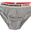 Dsquared² Elegant Gray Cotton Stretch Briefs