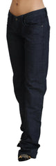 Chic Dark Blue Low Waist Straight Cut Jeans