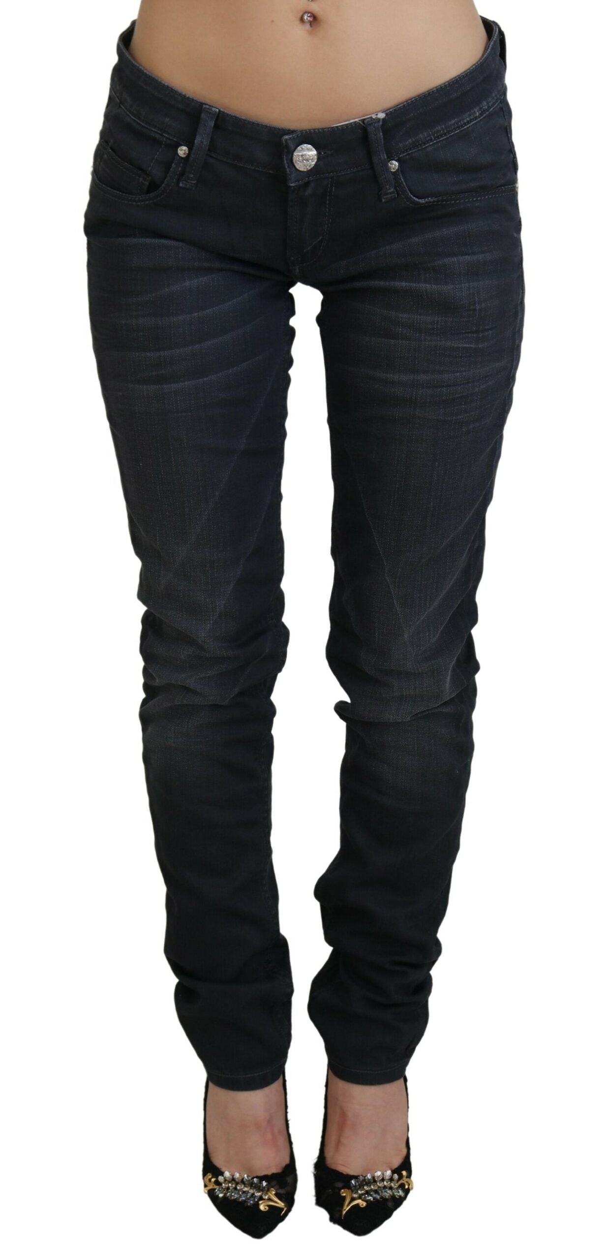 Acht Sleek Black Washed Slim Fit Denim