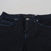 Acht Chic Slim-Fit Cotton Denim in Dark Blue