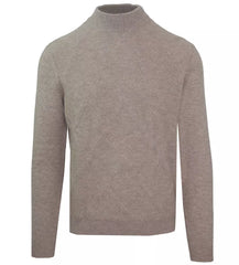 Beige Wool Men Turtleneck