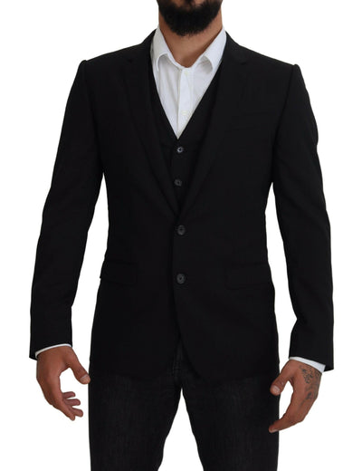 Dolce & Gabbana Elegant Black Martini Two-Piece Suit