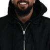 Dolce & Gabbana Sleek Black Hooded Bomber Jacket