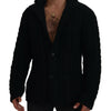 Dolce & Gabbana Elegant Black Wool-Cashmere Cardigan Sweater