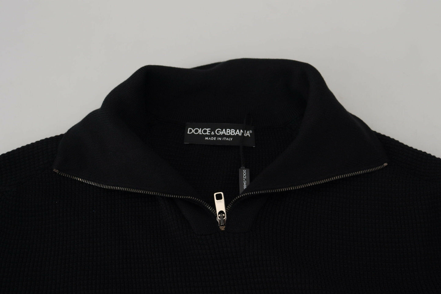 Dolce & Gabbana Elegant Silk Blend Black Pullover Sweater