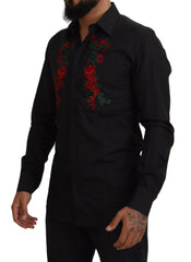 Dolce & Gabbana Elegant Floral Embroidered Cotton Shirt