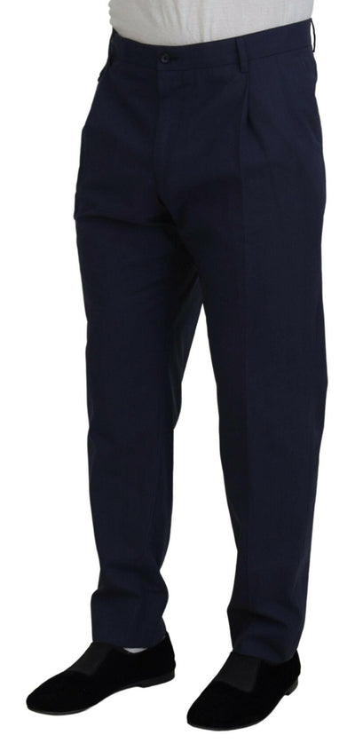 Dolce & Gabbana Elegant Dark Blue Chino Dress Pants