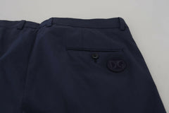 Dolce & Gabbana Elegant Dark Blue Chino Dress Pants