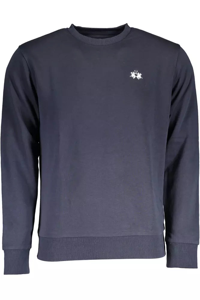 La Martina Blue Cotton Men Sweater