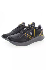 Black Polyester Men Sneaker