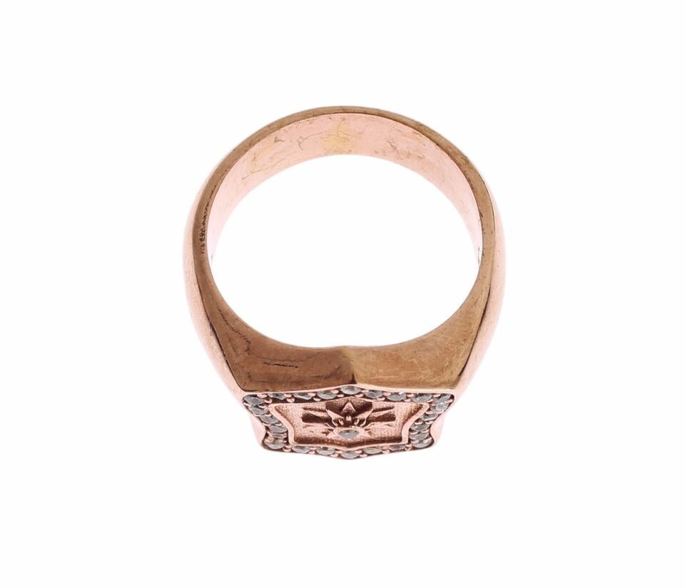 Nialaya Chic Pink Gold Plated Sterling Silver Ring