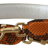 Dolce & Gabbana Chic Orange Leather Bag Strap with Gold-Tone Clasps