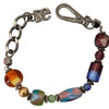 Dolce & Gabbana Multicolor Beaded Silver Chain Bracelet