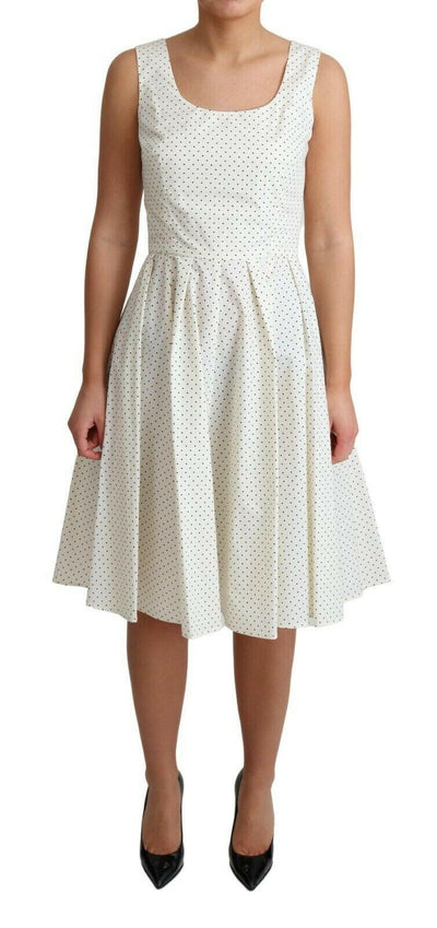 Dolce & Gabbana Elegant Sleeveless A-Line Polka Dotted Dress