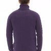 Alpha Studio Purple Merino Wool Men Sweater