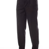 Alpha Studio Brown Wool Men Pant