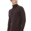 Alpha Studio Brown Merino Wool Men Sweater