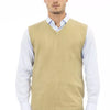 Alpha Studio Beige Viscose Men Vest