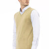 Alpha Studio Beige Viscose Men Vest