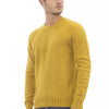 Alpha Studio Yellow Wool Men Sweater